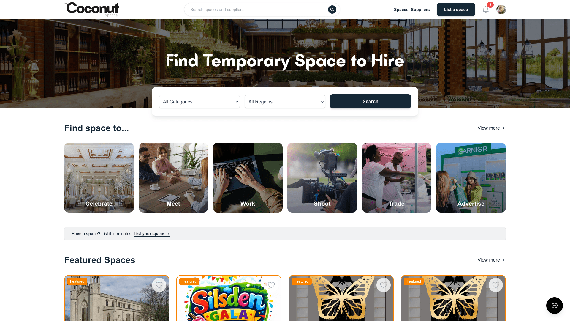 Coconut Spaces website